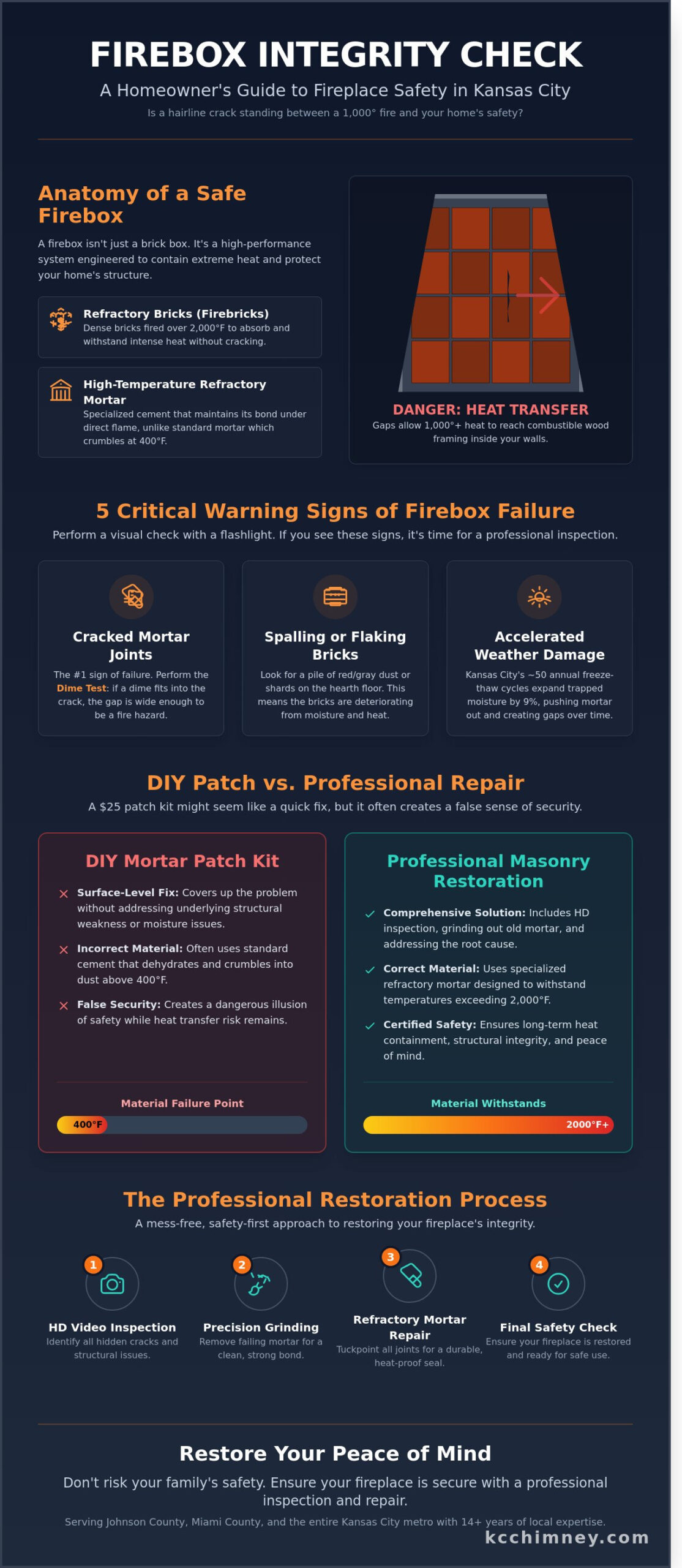 Expert Firebox Repair in Overland Park & Kansas City: A 2026 Safety Guide - Infographic