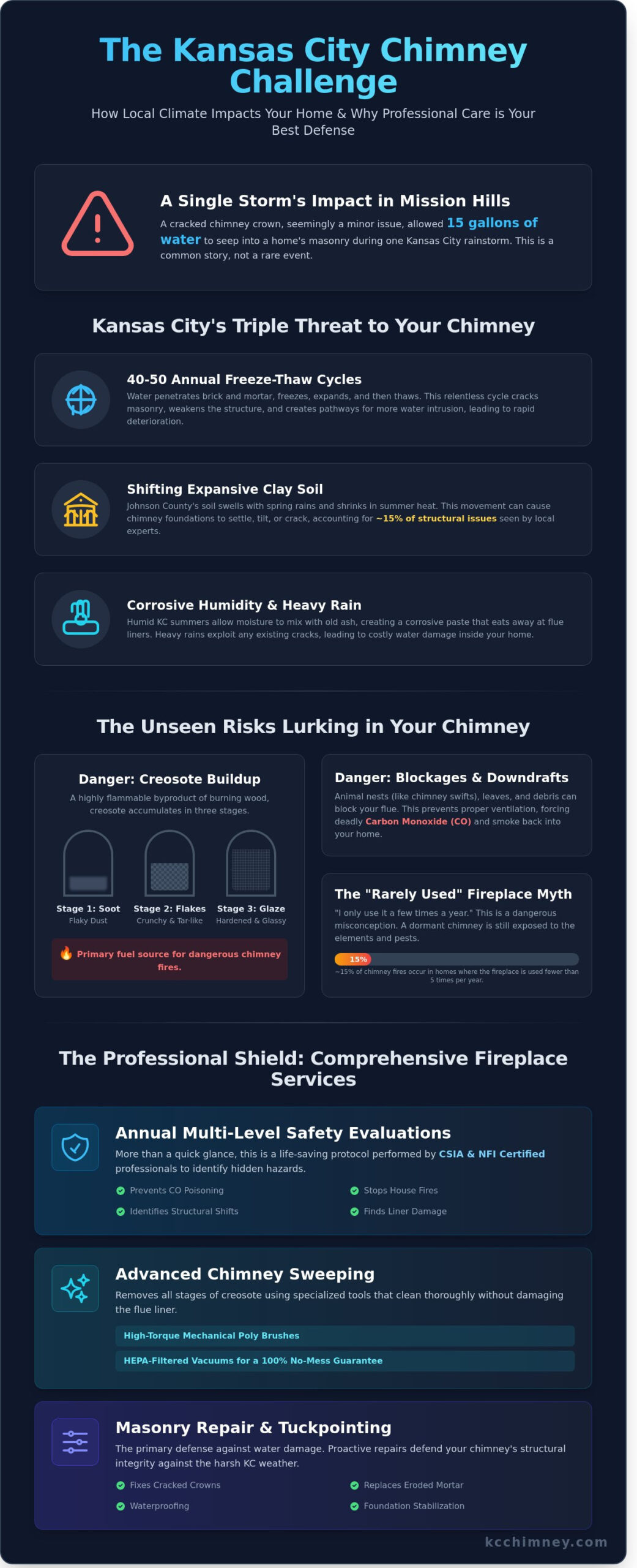 Expert Fireplace Services in Overland Park, Mission Hills, & the KC Metro - Infographic