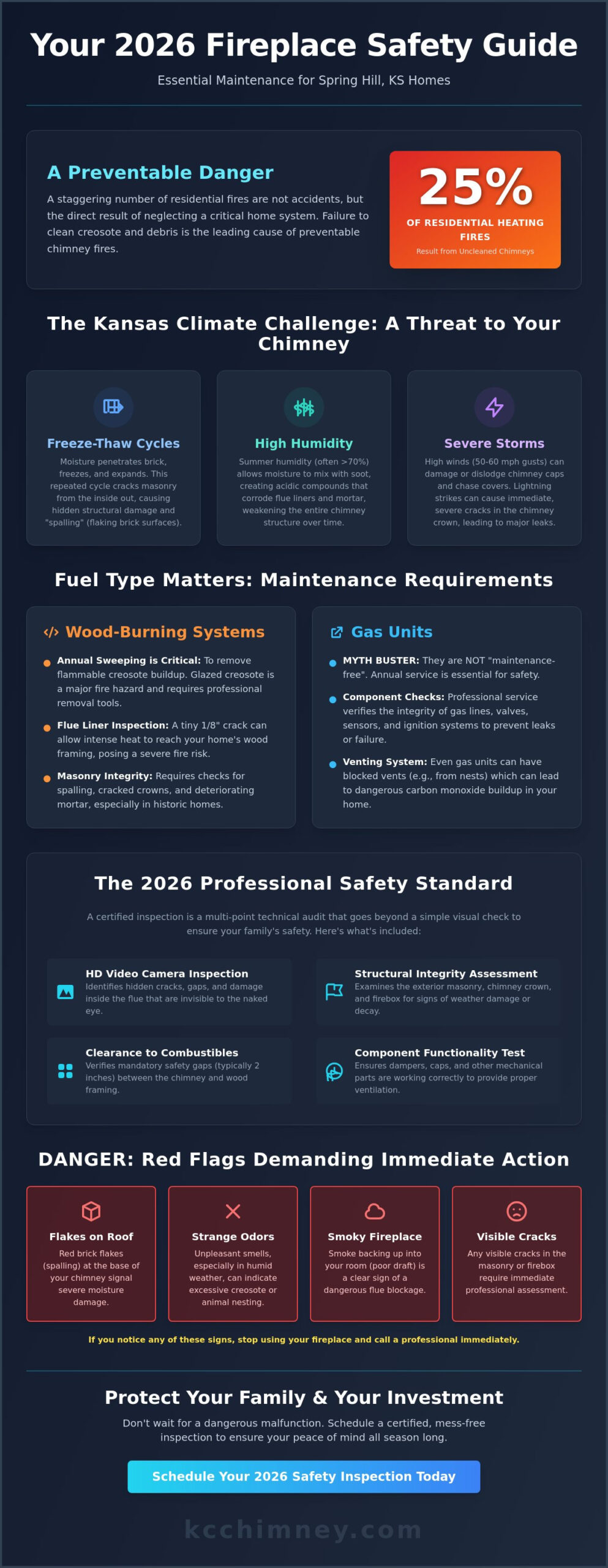 Expert Fireplace Maintenance in Spring Hill, KS: The 2026 Homeowner’s Safety Guide