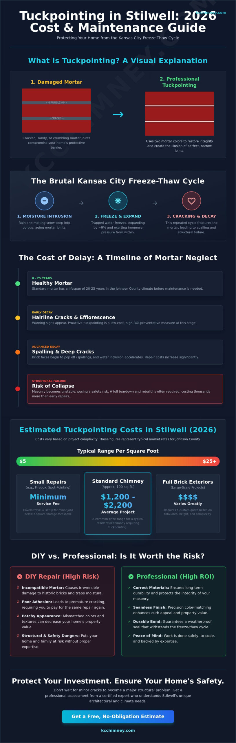 Tuckpointing Cost in Stilwell: 2026 Homeowner’s Guide to Masonry Repair