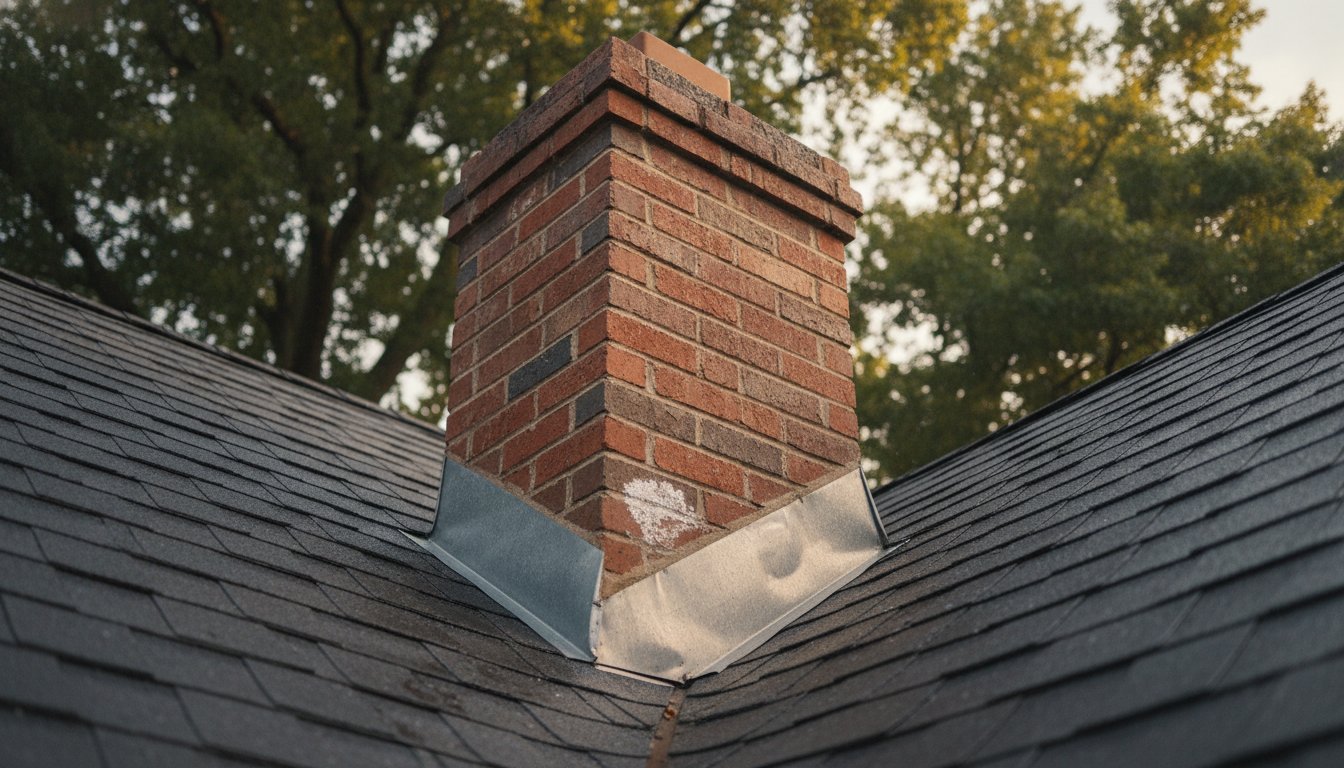 Fix Water Leak Around Chimney in Mission Hills: A 2026 Homeowner’s Guide, Chimney Waterproofing in Osawatomie - KS in progress as a technician coats exterior brickwork