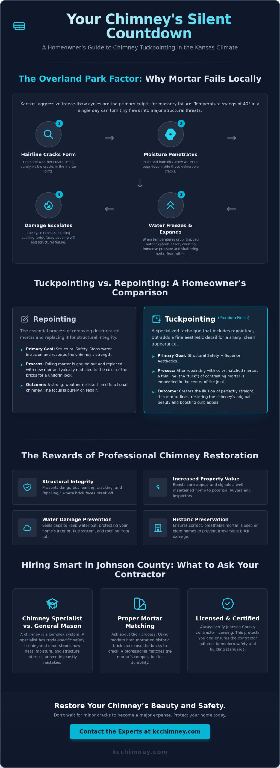 Expert Overland Park Tuckpointing Contractors: Restoring Your Chimney’s Integrity in 2026