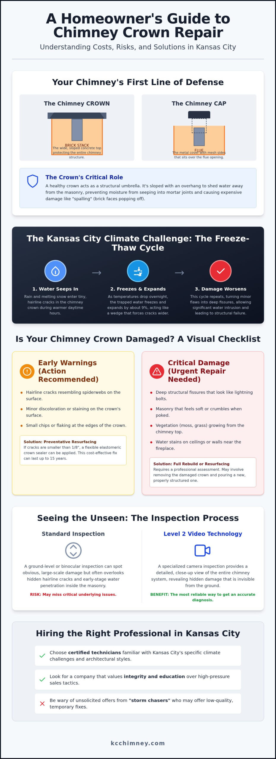 Chimney Crown Repair Cost in Kansas City: 2026 Homeowner’s Guide