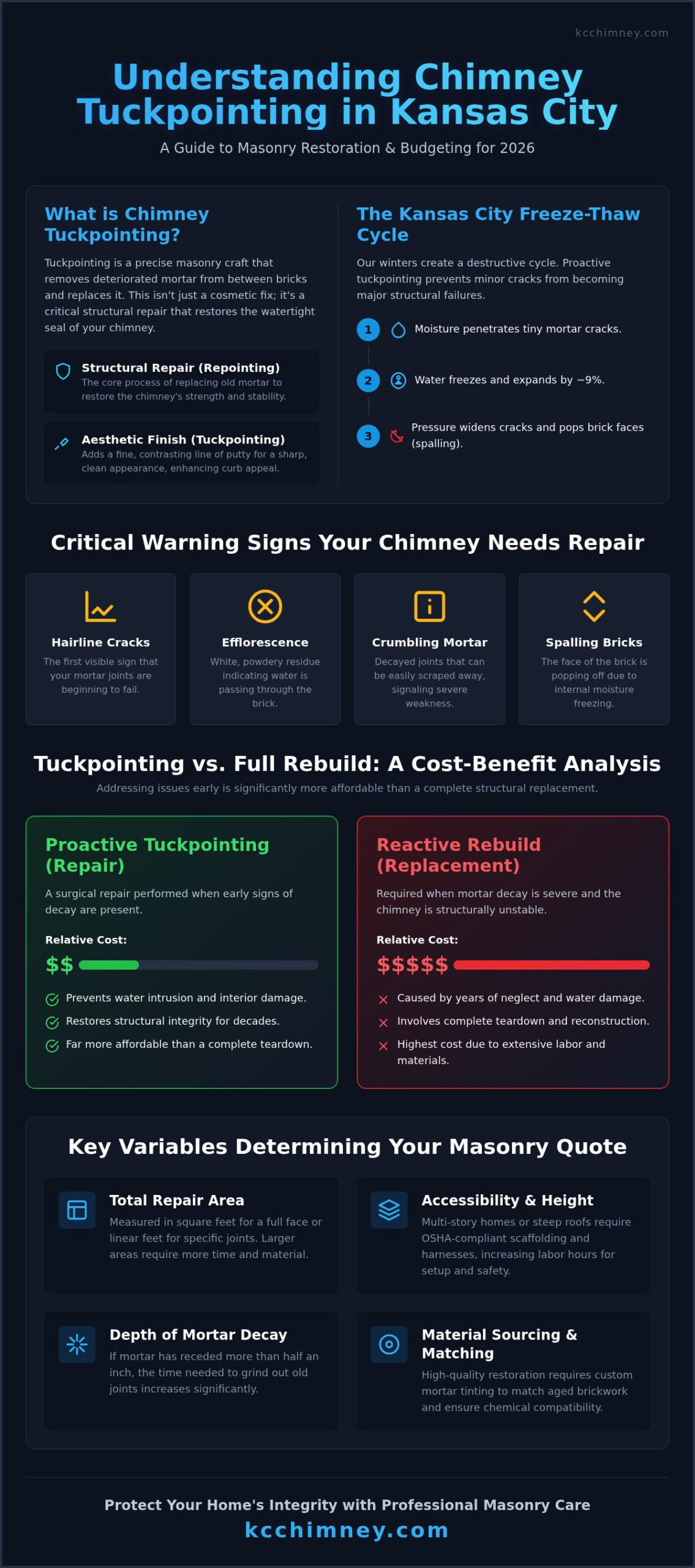 Chimney Tuckpointing Cost in Kansas City: 2026 Masonry Pricing Guide